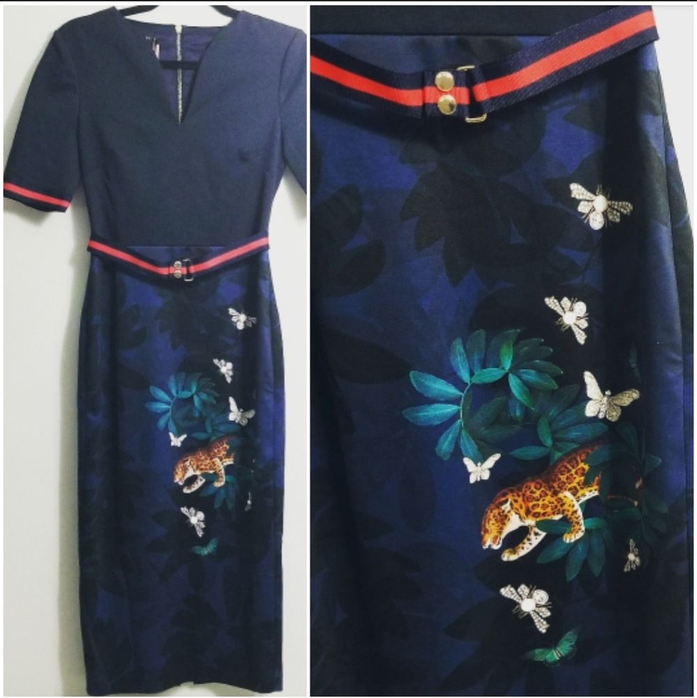 🍒NWT🍒 TED BAKER YALILA HOUDINII BODYCON DRESS 1 - Picture 7 of 8